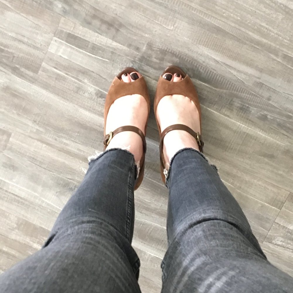 Franco Sarto Bronze - Brown Peep Toe Heels
